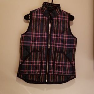New J. Crew Tartan Plaid Puffer Vest
